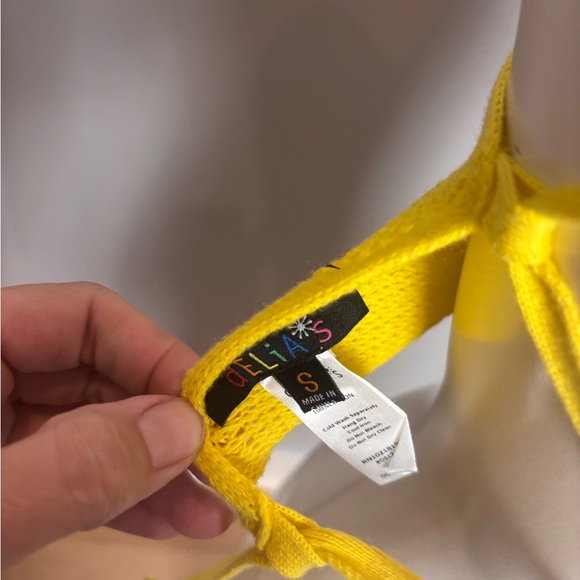 dELiA*s Neon Yellow Floral Tank Top - Picture 4 of 5